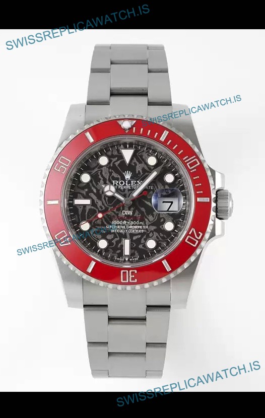 Rolex Submariner DiW Stainless Steel Casing Ceramic Red Bezel